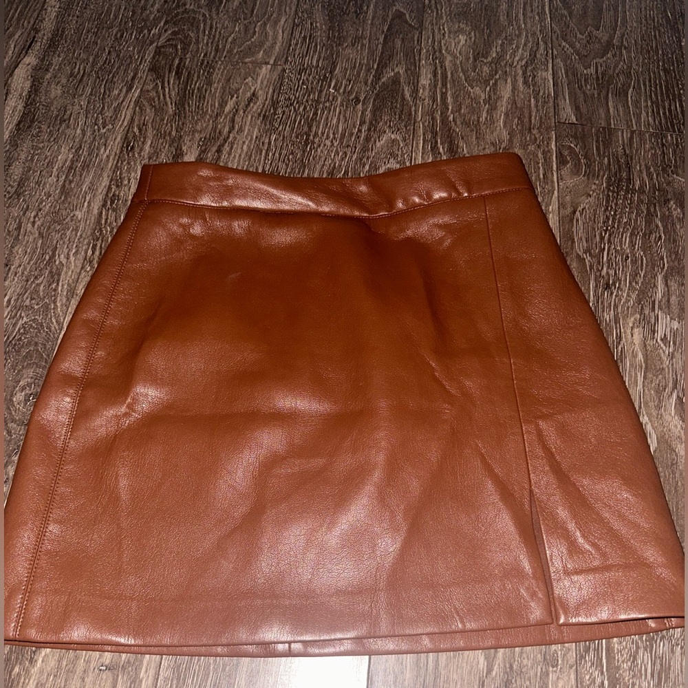 Wilfred leather brown skirt